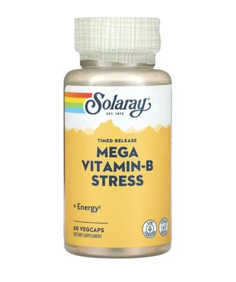 Комплекс вітамінів групи В Solaray Mega Vitamin-B Stress, 60 вегетаріанських капсул