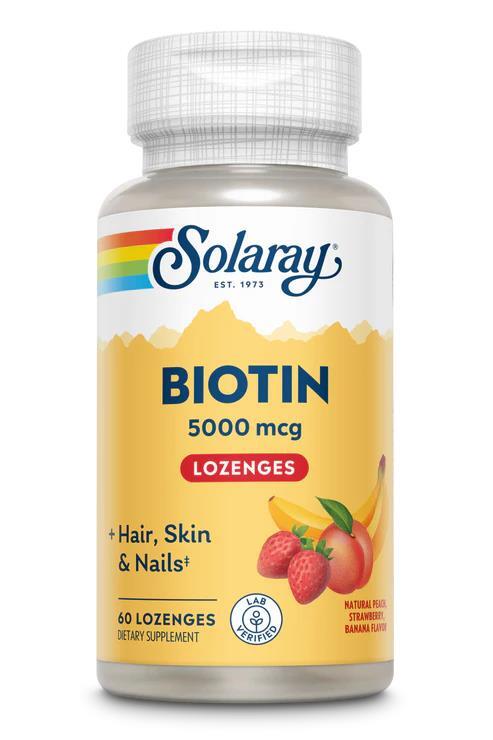 Биотин Solaray Biotin, фруктовый вкус, 60 пастилок