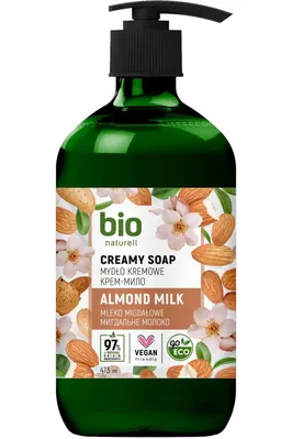 Крем-мило Bio Naturell Мигдальне молоко, з дозатором, 473 мл