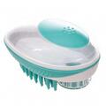 Щітка-масажер M-Pets Rubeaz Soap Dispenser&Brush з диспенсером для купання собак та котів, зелена, 11,5х7,5 см