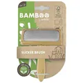 Щітка-пуходерка M-Pets Bamboo Slicker з ручкою із бамбука для собак та котів, розмір L
