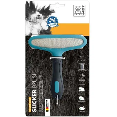 Щітка-пуходерка M-Pets Double-Sided Slicker двостороння для собак, 15x17 см