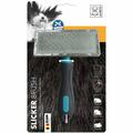 Щетка-пуходерка M-Pets Slicker Brush с напылением на зубцах по уходу за шерстью собак, 12x18 см