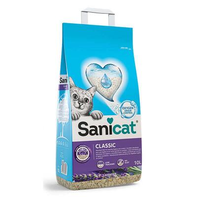 Наполнитель для кошачьего туалета Sanicat Classic минеральный, с ароматом лаванды, 6 кг (10 л)