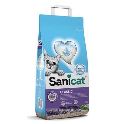 Наполнитель для кошачьего туалета Sanicat Classic минеральный, с ароматом лаванды, 11 кг (16 л)