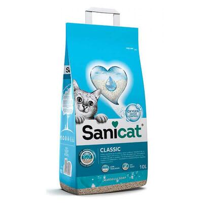 Наполнитель для кошачьего туалета Sanicat Classic минеральный, с ароматом марсельского мыла, 5,5 кг (10 л)