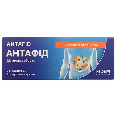 Антафід Fidem Pharm таблетки жувальні зі смаком апельсин №24