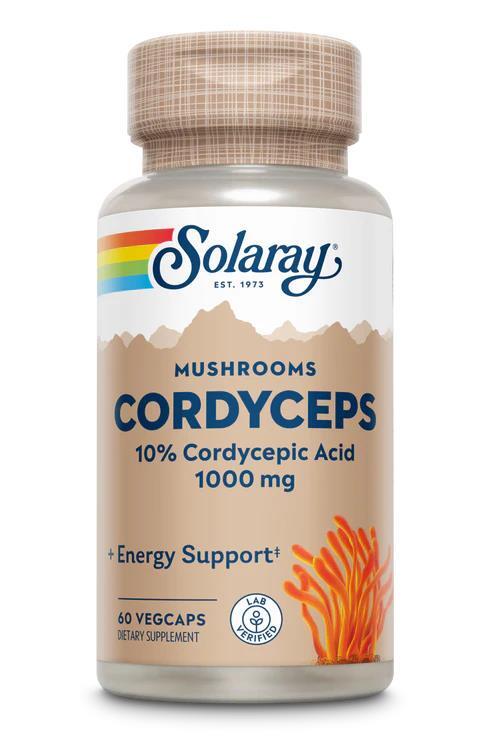 Гриб Кордицепс Solaray Mushrooms Cordyceps (Extract) 1000 мг, 60 вегетарианских капсул