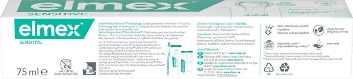 Зубна паста Elmex Sensitive для чутливих зубів, 75 мл