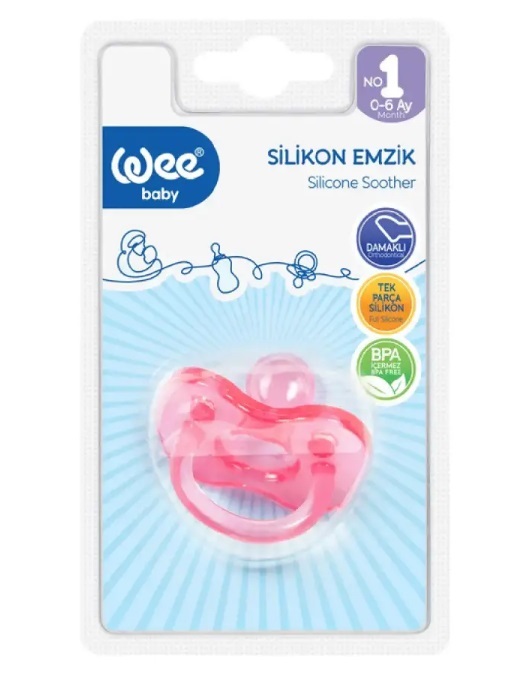 Пустышка силиконовая Wee Baby 561 ортодонтическая 0-6 месяцев, 1 шт