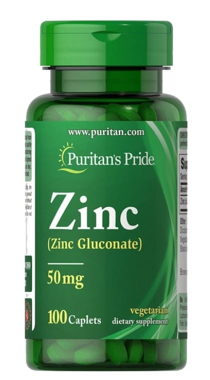 Цинк глюконат Puritan's Pride Zinc 50 мг, 100 капсул