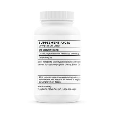Хром пиколинат Thorne Research Chromium Picolinate, 60 капсул