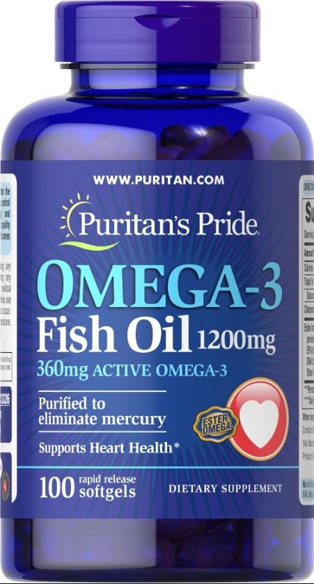 Омега-3 Puritan's Pride Omega-3 Fish Oil 1200 мг, 100 капсул