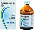 Байтрил (ДЛЯ ТВАРИН) 5% розчин для ін'єкцій по 100 мл у флак.