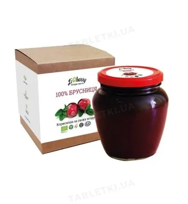 Паста ягідна LiQberry 100% Брусниця, 550 г