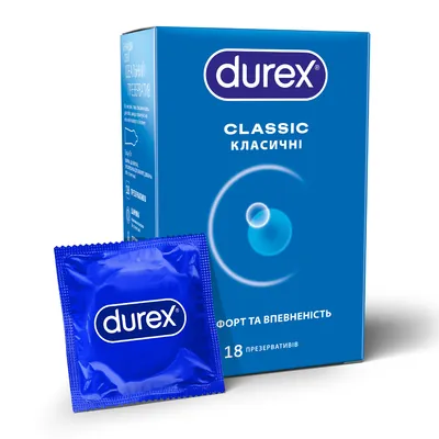 Презервативи латексні Durex Classic класичні з силіконовою змазкою, 18 штук