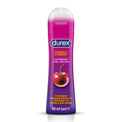 Гель-змазка інтимна Durex Cheeky Cherry зі смаком та ароматом вишні (лубрикант), 50 мл