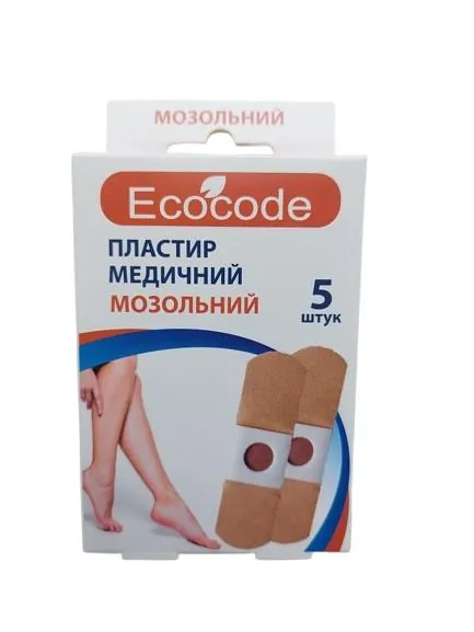 Пластир мозольний Ecocode від сухих мозолів 2 х 6 см, 5 штук