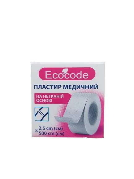 Пластир медичний Ecocode на нетканій основі, котушка, 2,5 х 500 см, 1 штука