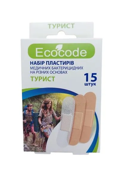 Набір пластирів Ecocode Турист 2,5 х 7,2 см, 15 штук
