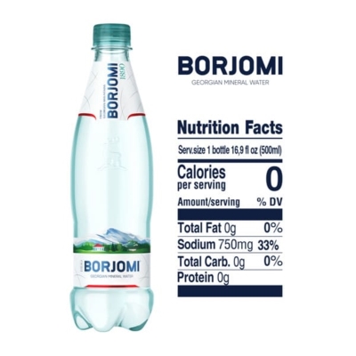 Вода минеральная Borjomi газированная, 0,5 л