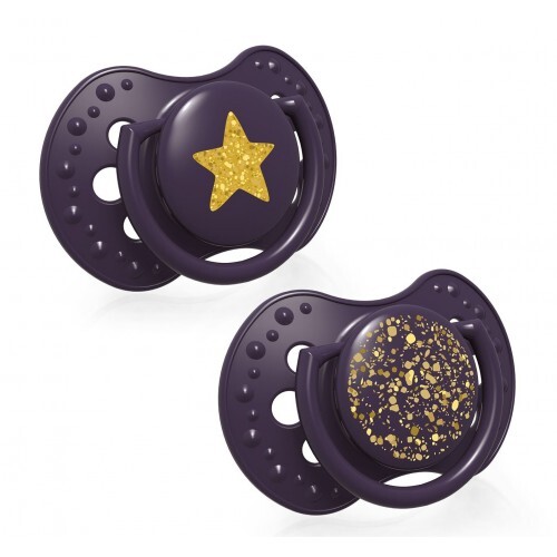 Пустышка силиконовая Lovi Stardust динамическая, 22/892_vio, 0-3 месяцев, фиолетовая, 2 шт
