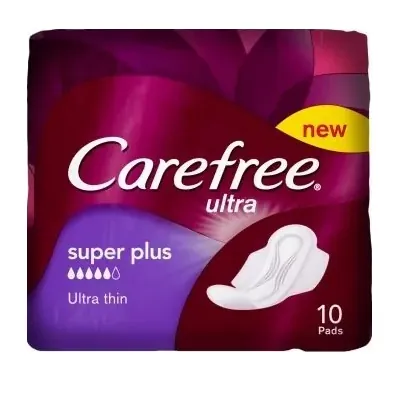 Прокладки Carefree Ultra Super Plus для критичних днів, 10 шт