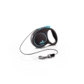 Повідець-рулетка Flexi Black Design XS трос 3m/8кг синій 33234