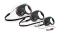 Повідець-рулетка Flexi Black Design XS трос 3m/8кг синій 33234