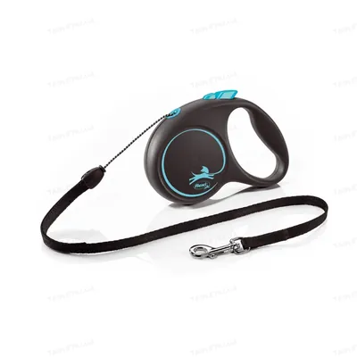 Повідець-рулетка Flexi Black Design S трос 5м/12кг синій 33333