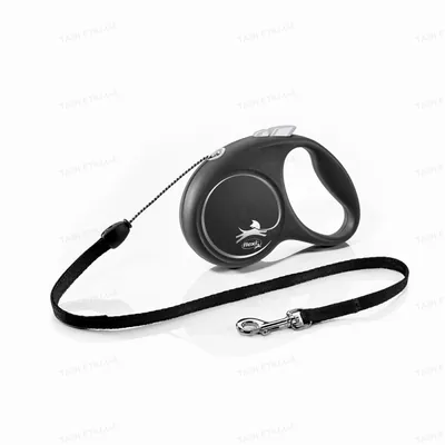 Повідець-рулетка Flexi Black Design S трос 5м/12кг чорний 33302