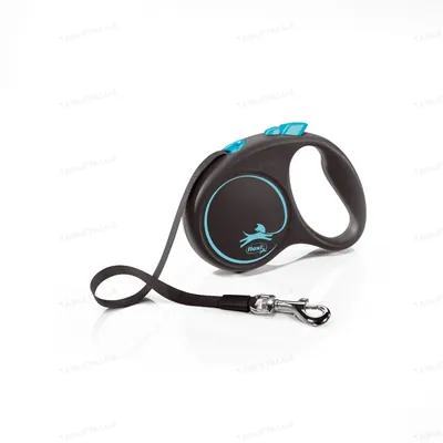 Повідець-рулетка Flexi Black Design S стрічка 5m/15кг синій 33937