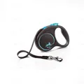 Повідець-рулетка Flexi Black Design S стрічка 5m/15кг синій 33937