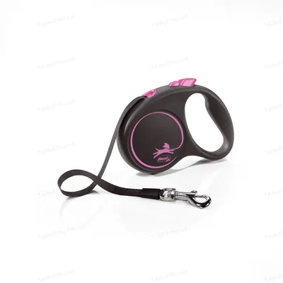 Повідець-рулетка Flexi Black Design S стрічка 5m/15кг рожевий 33913