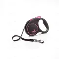 Повідець-рулетка Flexi Black Design S стрічка 5m/15кг рожевий 33913