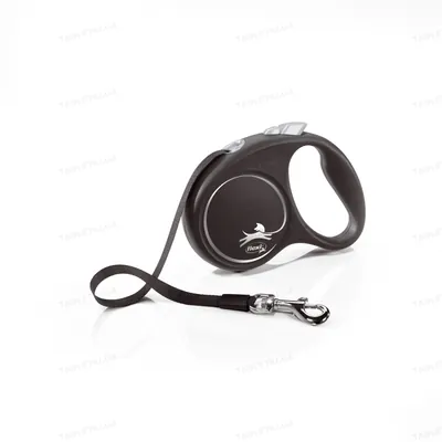 Повідець-рулетка Flexi Black Design S стрічка 5m/15кг чорний 33906