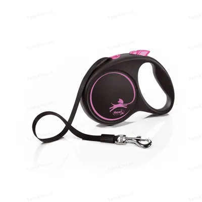 Повідець-рулетка Flexi Black Design M стрічка 5m/25кг рожевий 34019
