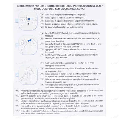 Ланцет Medlance Plus Universal автоматичні, стерильні G21 (синій), 200 штук