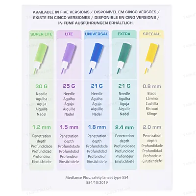 Ланцет Medlance Plus Universal автоматичні, стерильні G21 (синій), 200 штук