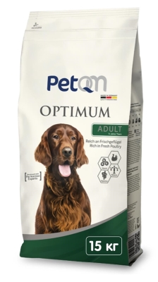 Корм сухой PetQM Dog Optimum Adult Rich in Fresh Poultry для взрослых собак с птицей, 15 кг