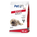 Корм сухой PetQM Cats Basic with Beef & Vegetables для кошек с говядиной и овощами, 10 кг