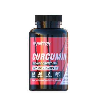 Куркумін + біоперін + вітамін Д3 Vansiton Curcumin + Bioperine + Vitamin D3, 60 капсул