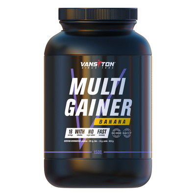 Гейнер Vansiton Multigainer (Мультигейнер), банан, 1,5 кг