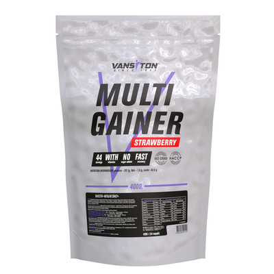 Гейнер Vansiton Multigainer (Мультигейнер), клубника, 4 кг
