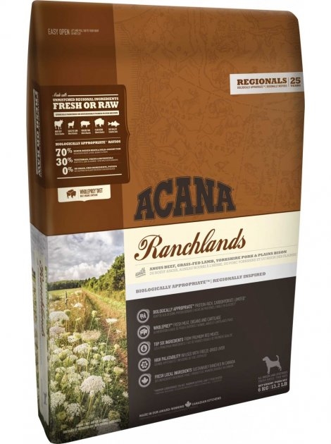 Корм сухой для собак всех пород ACANA Ranchlands Dog, 2 кг