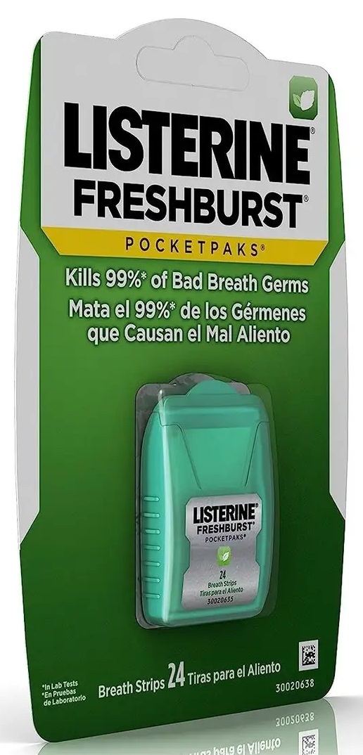 Смужки для освіження подиху Listerine FreshBurst PocketPaks м'ятні, 24 шт