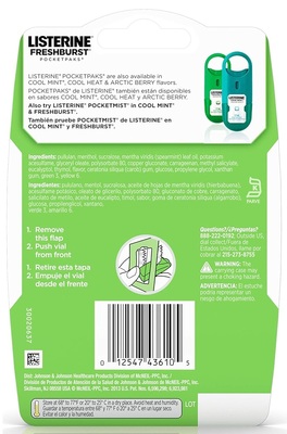 Смужки для освіження подиху Listerine FreshBurst PocketPaks м'ятні, 24 шт