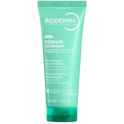 Гель Bioderma Sebium Gommant для обличчя відлущуючий для жирної та комбінованої шкіри, 75 мл