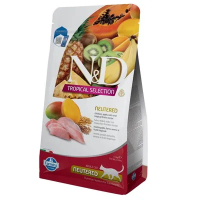 Корм сухий Farmina N&D Tropical Selection Chicken Neutered для котів з куркою та тропічними фруктами, 10 кг