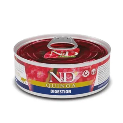 Корм вологий Farmina N&D Quinoa Digestion для котів з чутливим травленням з ягням та кіноа, 80 г